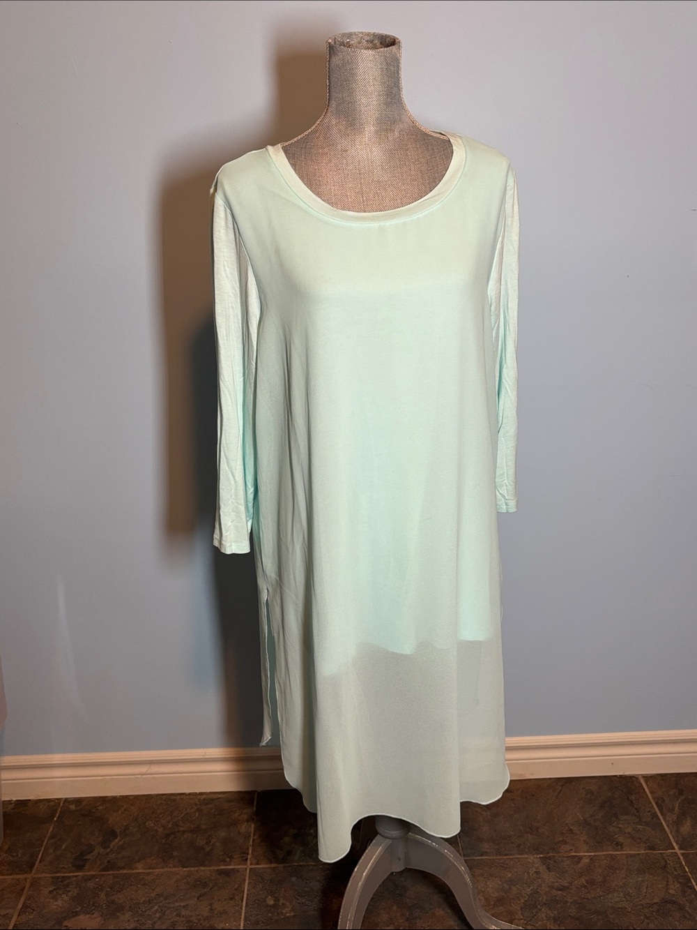 Renuar Mint Green Midi Shift Tunic, Size XL